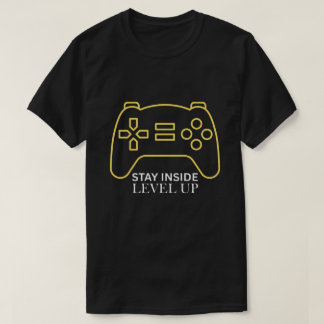 Camiseta Suba de Nível Fique Dentro do Controlador de Jogo