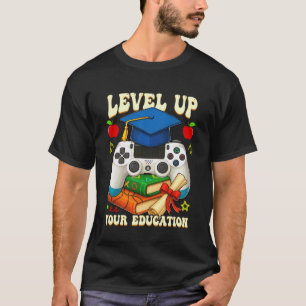 Camiseta Suba de Nível Sua Educação Jogos Inspirados Profes