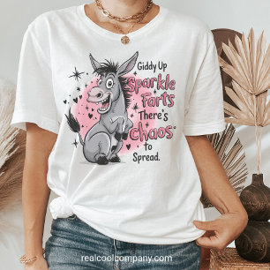 Camiseta Suba no Sparkle Pum Funny Burro Gráfico Mulheres