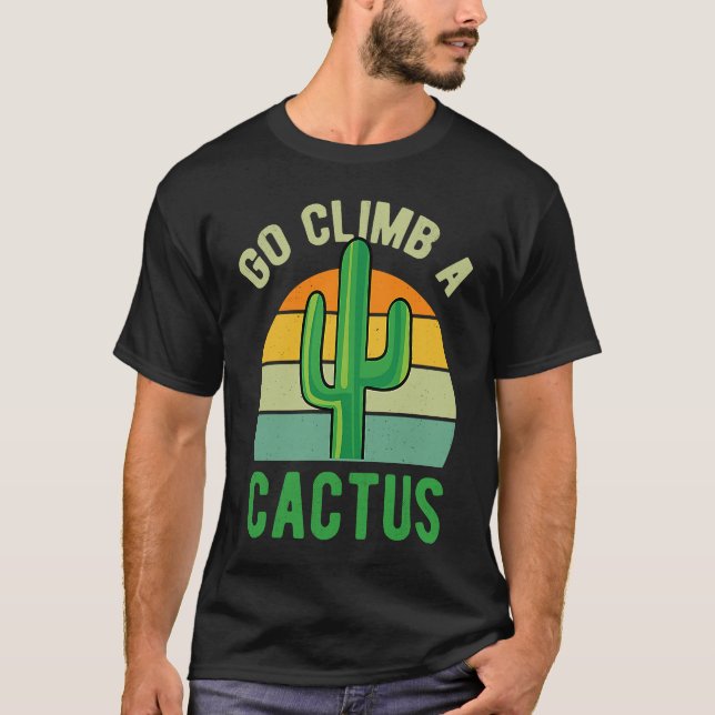 Camiseta Suba Um Cactus Succulto Plant Retro Cactus (Frente)
