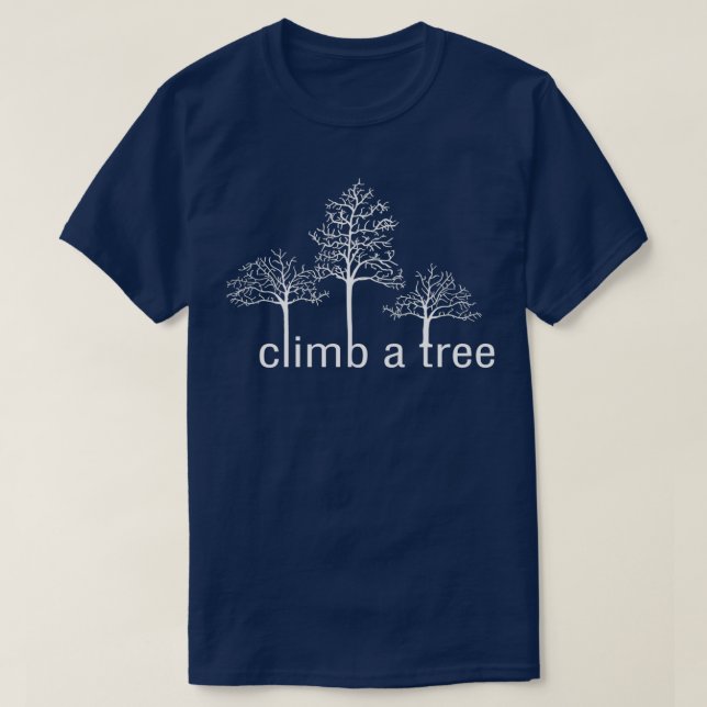 Camiseta Suba um design branco de árvore para abraçadores d (Frente do Design)