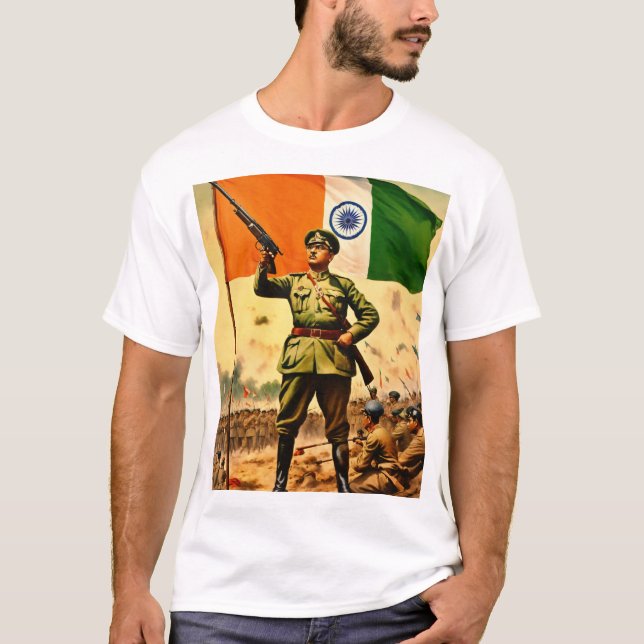 Camiseta "Subash Chandra Bose: Guerreiro da Liberdade" (Frente)