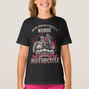 Camiseta Subestime A Enfermeira Que Dirige O Motorcycle Bik