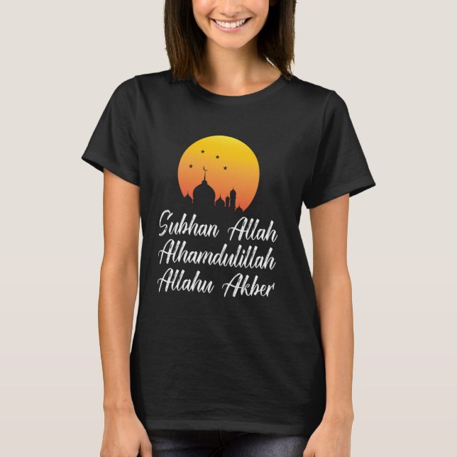 Camiseta Subhan Allah Alhamdulillah Allahu Akbar Islamic Ta (Frente)