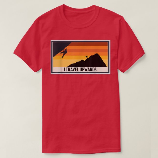Camiseta Subida de Rocha Retro I Viagem para Cima Subida de (Frente do Design)