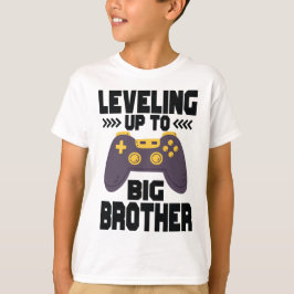 Camiseta Subindo de Nível Para Irmão Mais Velho Humor Gamer