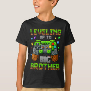 Camiseta Subindo de Nível Para Irmão Mais Velho Para Crianç