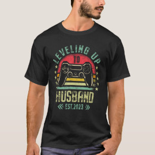 Camiseta Subindo de Nível para Marido 2023 Festa de Solteir