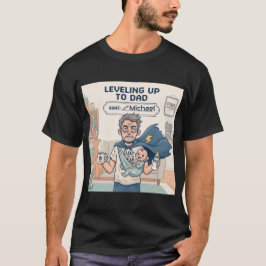Camiseta Subindo de Nível para Pai - Novo Pai Personalizado