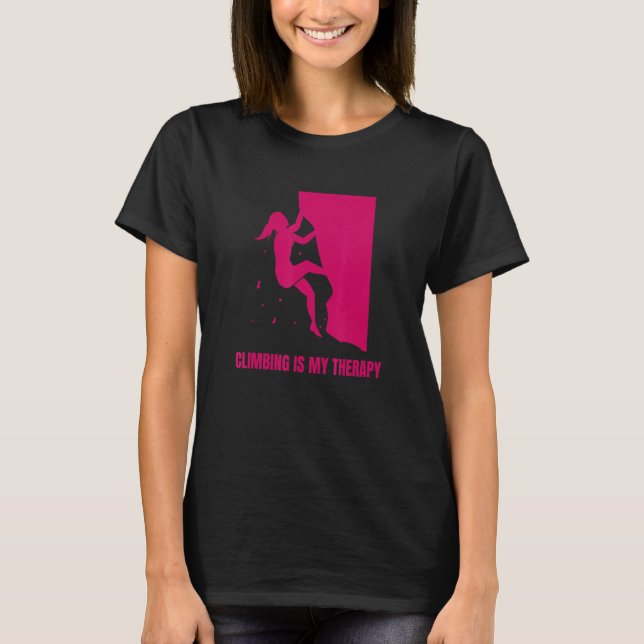 Camiseta Subindo É Minha Caldeira De Escalada De Terapia (Frente)