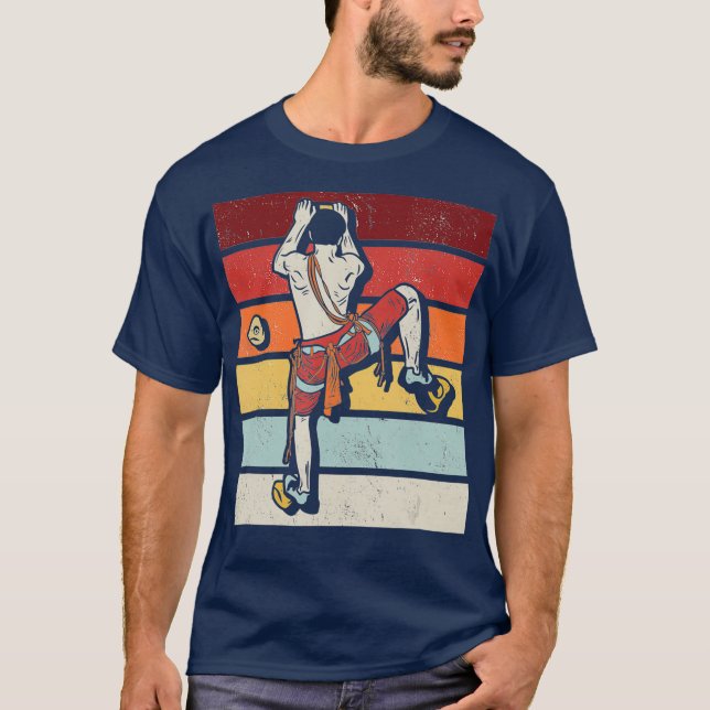 Camiseta Subindo Montanha em Montanha Montanha de Muro Retr (Frente)
