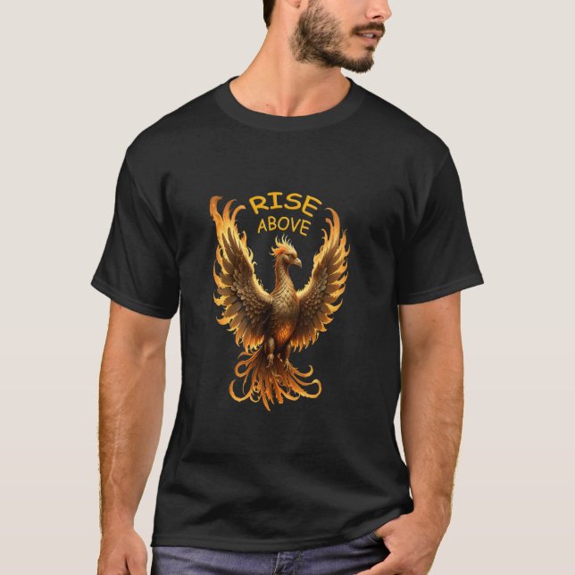 Camiseta Subir Acima do Fogo Fênix Ave Mítica (Frente)