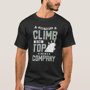 Camiseta Subir ao topo como em uma escalada de rocha na emp