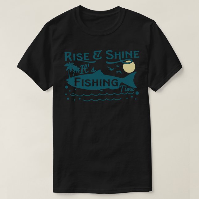 Camiseta Subir Brilha O Tempo De Pesca Do Mosca (Frente do Design)