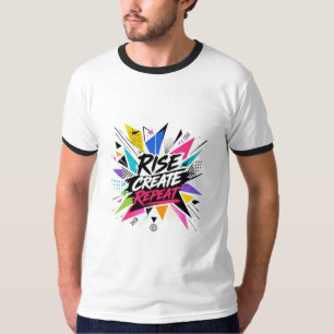 Camiseta Subir Criar Repetir Citação Motivacional Inspirado