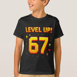 Camiseta Subir de Nível 67 Engraçado Jogos 6 7 Meme Geração