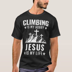Camiseta Subir é meu passatempo Jesus é minha vida acampand