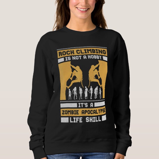 Camiseta Subir É Um Zombie Apocalypse Life Skill Rock Cl (Frente)