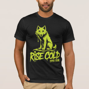 Camiseta Subir Frio 1990 Lobo Streetwear Neon Tóxico Grunge