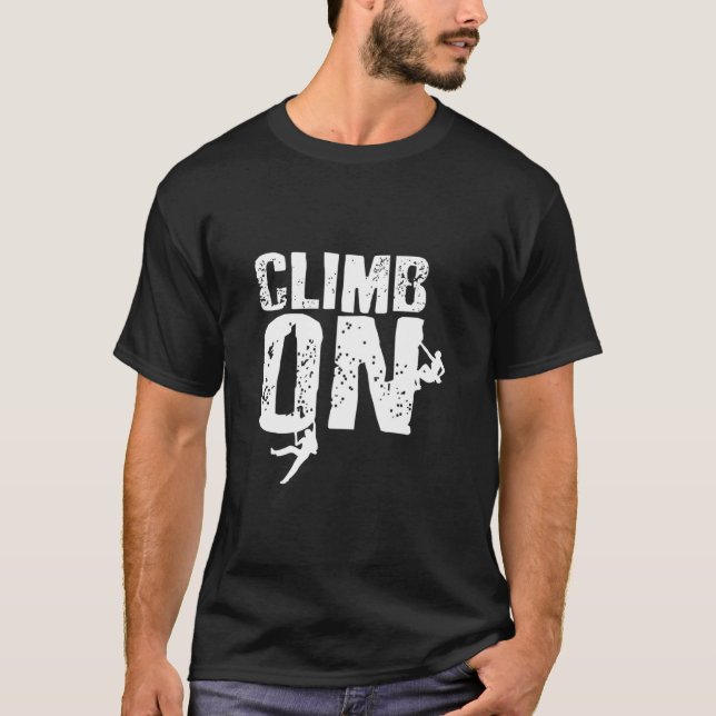 Camiseta Subir Na Escala De Pedras De Montanha Subindo (Frente)