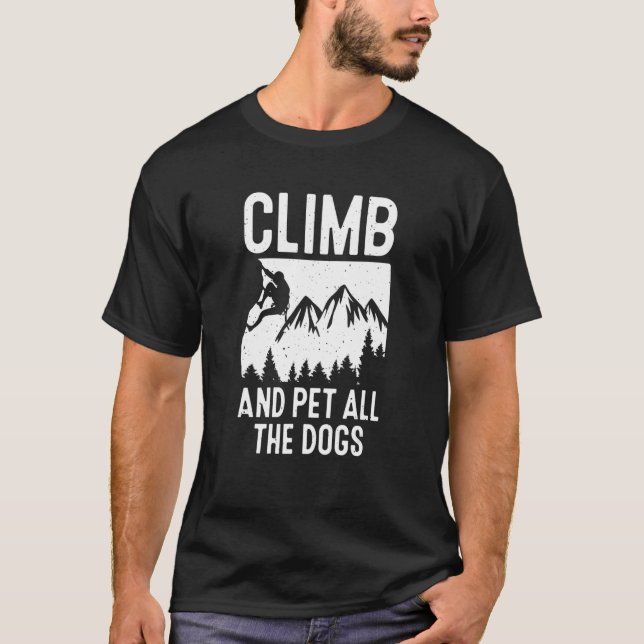 Camiseta Subir Pet Todos Os Cachorros Derrubando Montanha R (Frente)