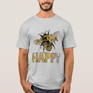 Camiseta Sublimação da Bee Happy Vintage