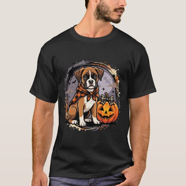 Camiseta Sublimação de Abóbora de Halloween de Cachorro Box (Frente)
