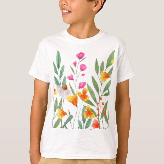 Camiseta Sublimação de flores silvestres (Frente)