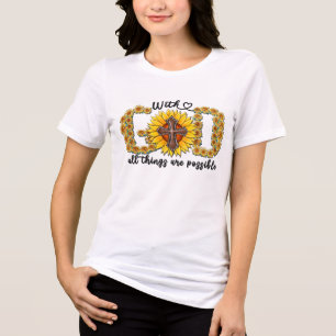 Camiseta Sublimação/Escritura de Girassol Inspiracional