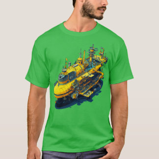 Camiseta submarino amarelo estilo psíquico