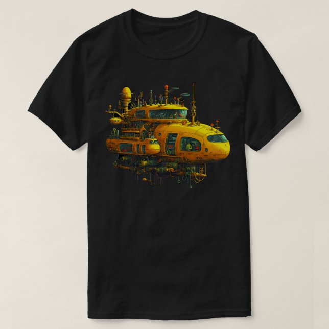 Camiseta Submarino Amarelo Steampunk (Frente do Design)