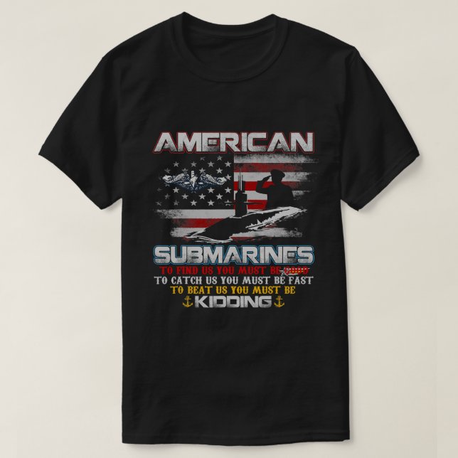 Camiseta Submarino Americano Submarino Submarino EUA Sinali (Frente do Design)