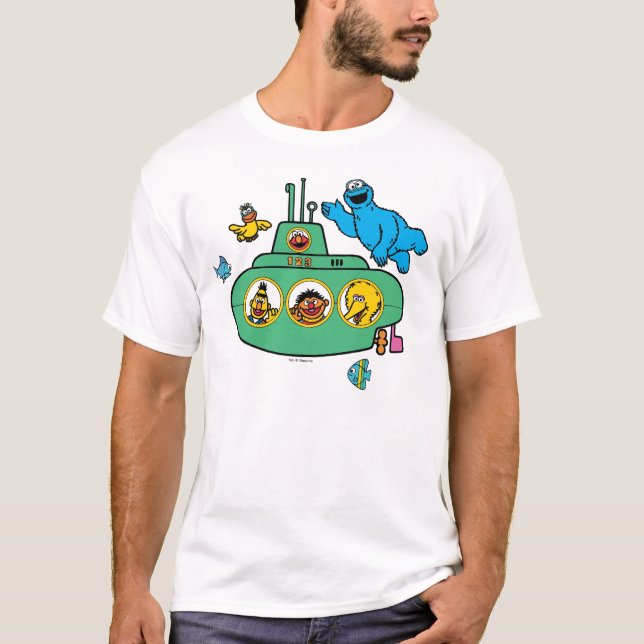 Camiseta Submarino do Monstro do Biscoito e Sésamo Pals (Frente)