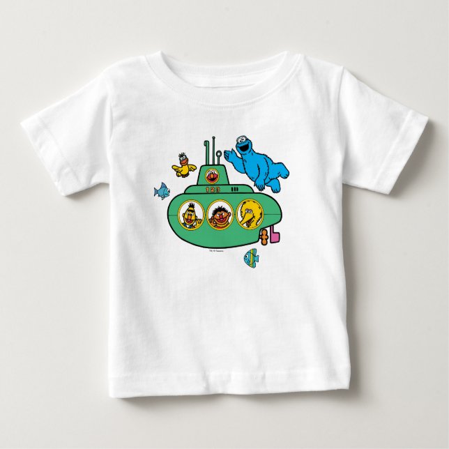 Camiseta Submarino do Monstro do Biscoito e Sésamo Pals (Frente)