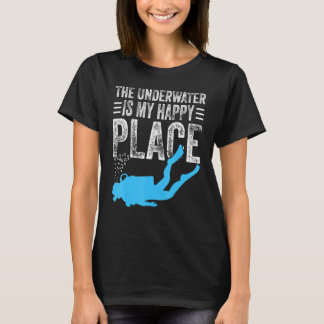 Camiseta Submarino É Meu Lugar Feliz, Scuba Diver Ocean