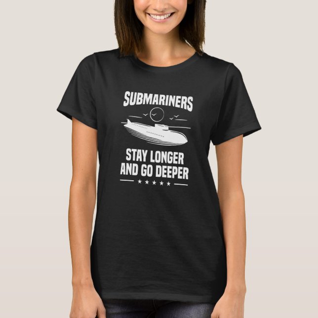 Camiseta Submarinos Ficam Mais Longos E Vão Mais Profundame (Frente)