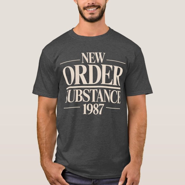 Camiseta Substância nova de pedido engraçada 1987 (Frente)