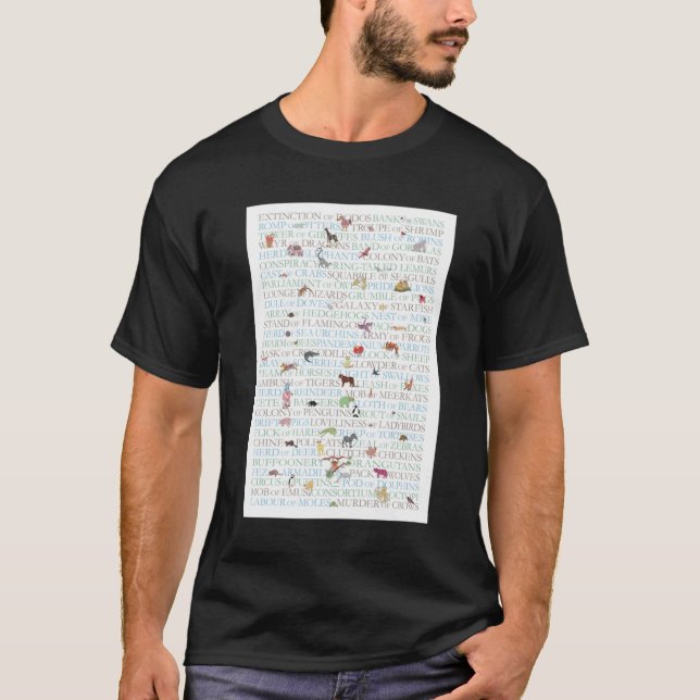Camiseta substantivos Coletivos Animais (Frente)