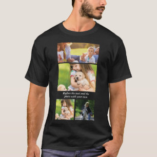 Camiseta Substitua o texto e as fotos com os seus