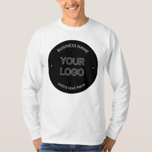 Camiseta Substituição de logotipo editável e nome comercial