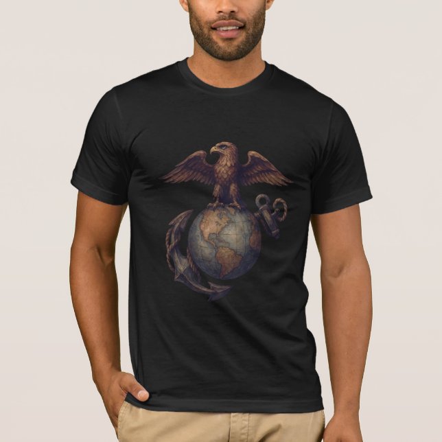 Camiseta Subtle Eagle, Globe & Anchor Tri-Blend Shirt (Frente)
