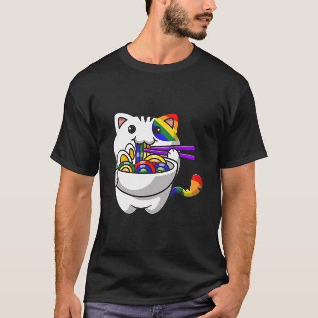 Camiseta Subtle Gay Ra Cat Pride Flag Rainbow Flag Cat Gay (Frente)