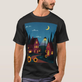 Camiseta Suburban neighborhood at night