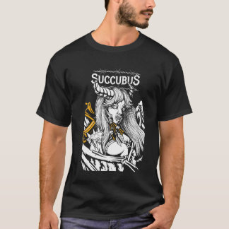 Camiseta Succubus Moderna Arte Negra Colorida