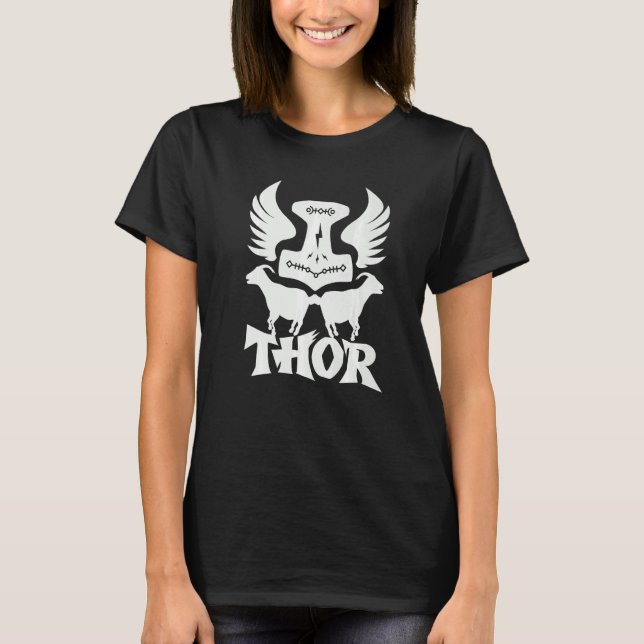 Camiseta Sucedido com Thors Mjolnir Goats Emblem (Frente)