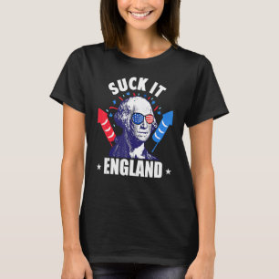 Camiseta Suck It England 4 de julho George Washington