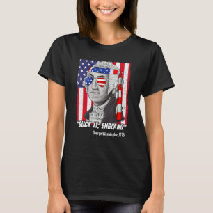 Camiseta Suck It England 4 de julho George Washington