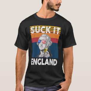 Camiseta Suck It England 4 De Julho George Washington 177