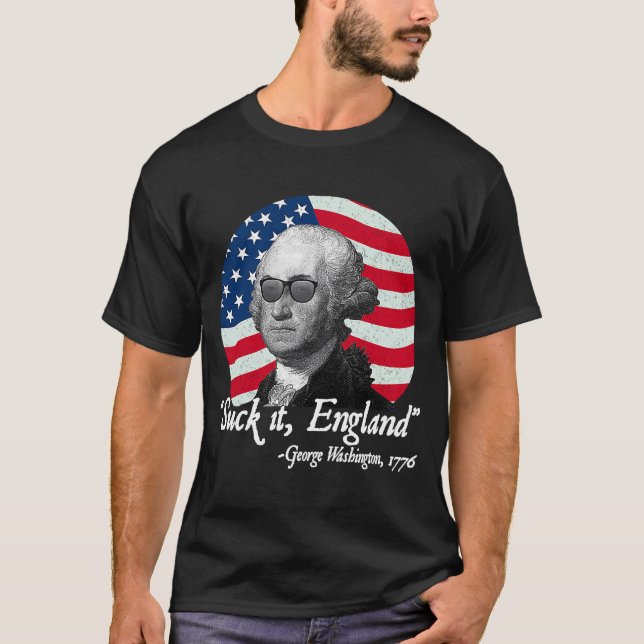 Camiseta Suck It England 4 de julho George Washington EUA (Frente)