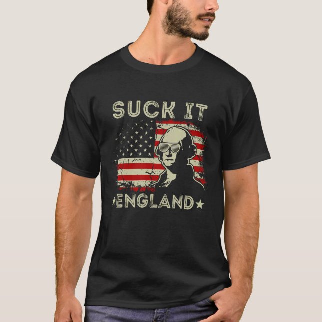 Camiseta Suck It England  4th Of July George Washington 177 (Frente)